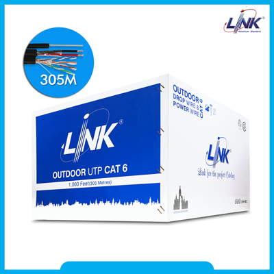 CAT 6 UTP, PE OUTDOOR w/Drop wire & Power wire
