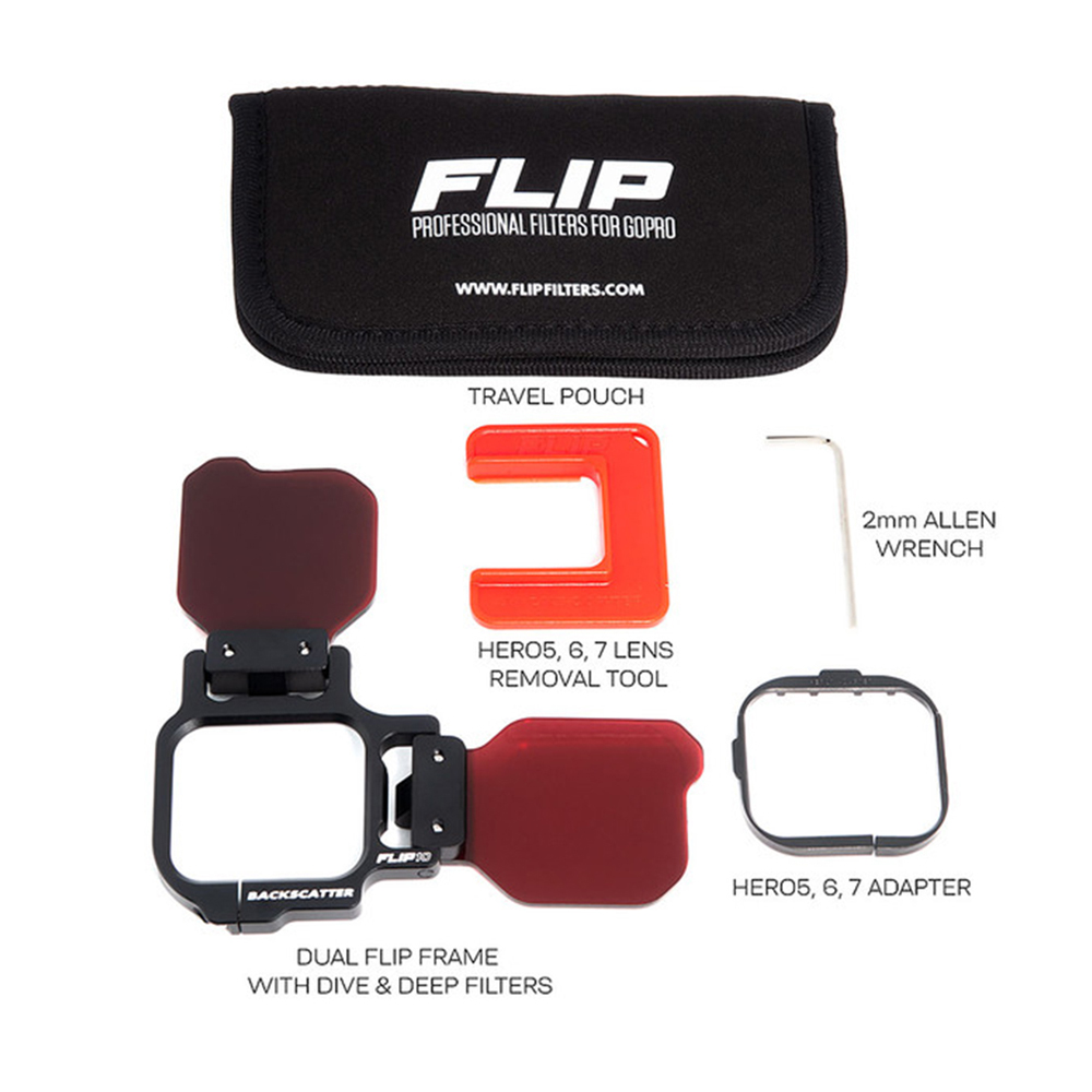 GoPro 11 / 10 / 9 / 8 / 7 / 5 Backscatter Flip10 Shallow (10-25 feet) & Dive Filters (25-80 feet)