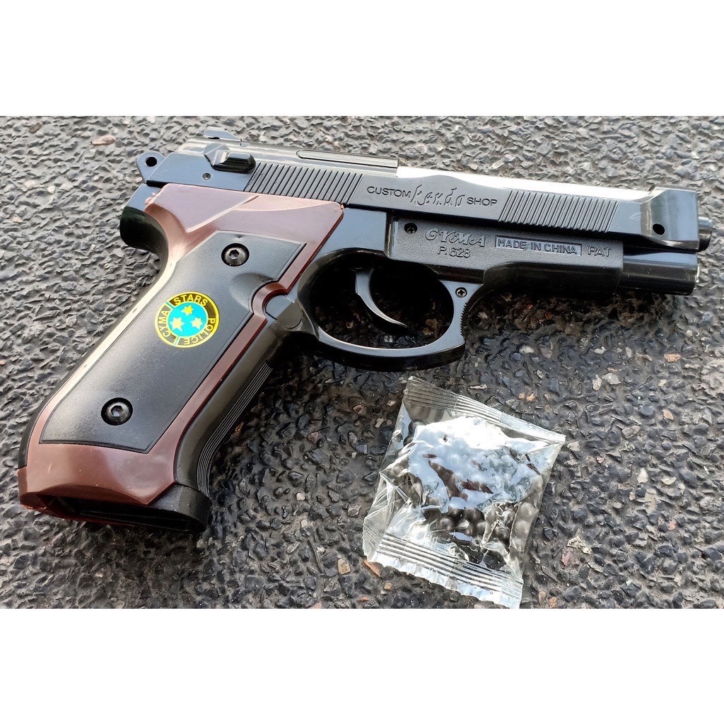 ปืนของเล่น ปืนอัดลมพลาสติก ปืนอัดลมแบบพกสั้น แถมกระสุนพร้อมเล่น P.628