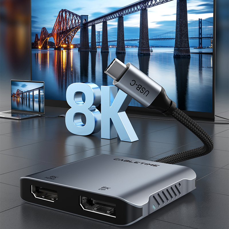 CABLETIME Type C TO HDMI DP 8K Adapter