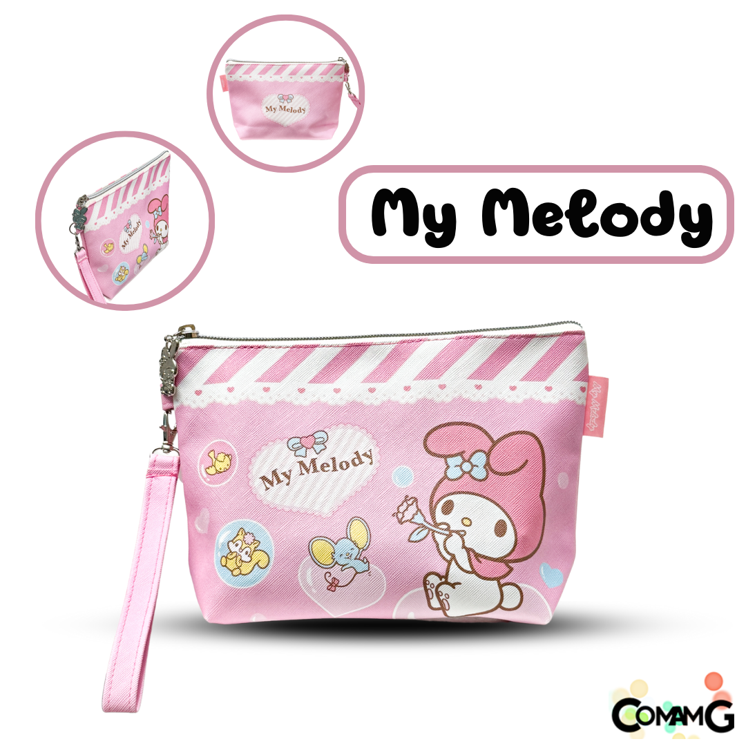 กระเป๋าคล้องมือ ซานริโอ้ (SANRIO) กระเป๋าเครื่องเขียน เครื่องสำอางค์ ลิขสิทธิ์แท้ พร้อมส่ง