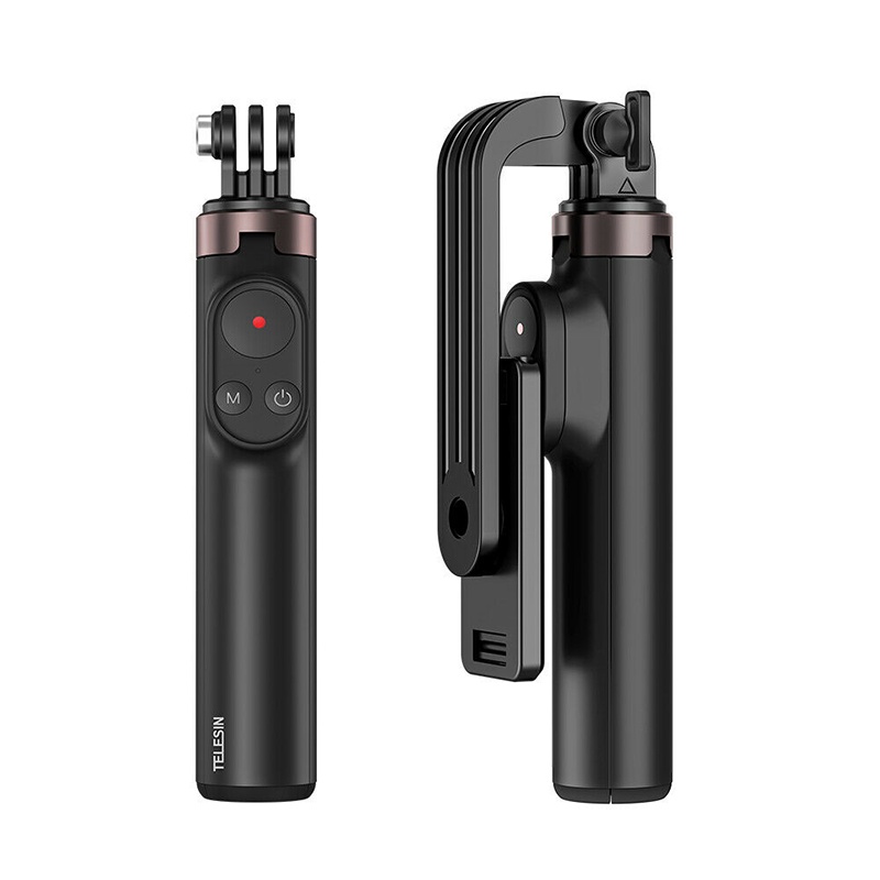 GoPro 11 / 10 / 9 / Max / Mobile Telesin 2 in 1 Vlog Selfie Stick - 0.7 m with Remote control ไม้รีโมทคอนโทรล+ขาตั้ง รีโมทบลูทูธ