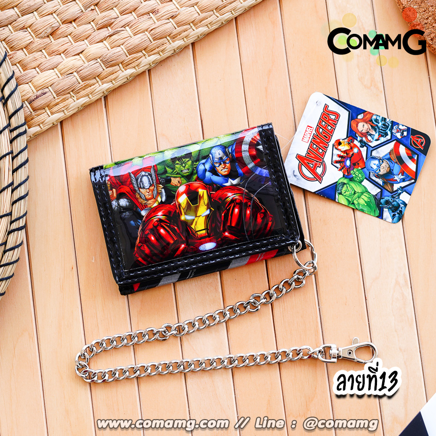 กระเป๋าสตางค์เด็กผู้ชาย รุ่น3พับ+มีโซ่ ลายการ์ตูน ลิขสิทธิ์แท้