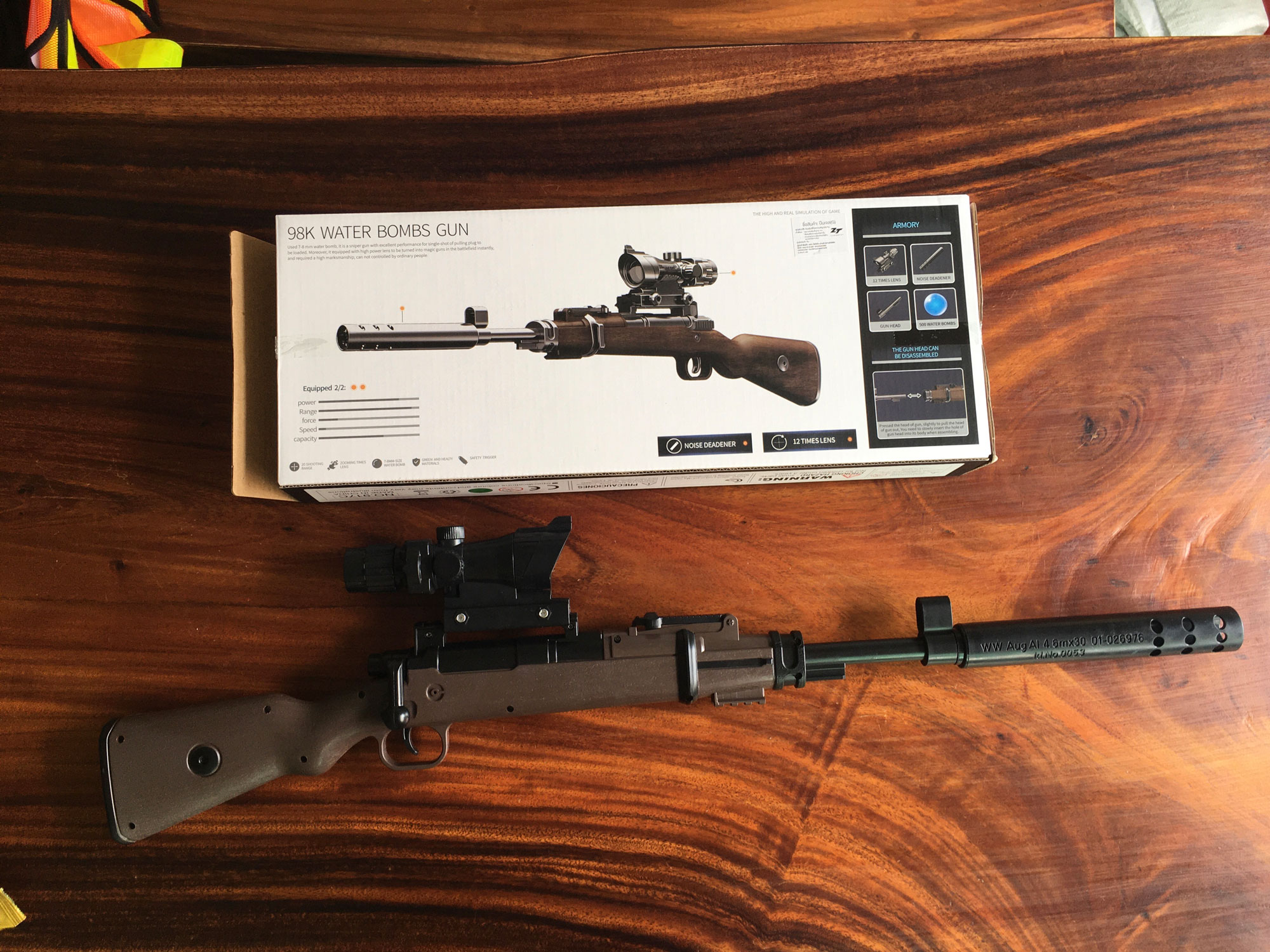 ปืนของเล่น ปืนอัดลมยิงกระสุนเจล ชักยิงทีละนัด พร้อมกล้องสโคปปืนซูมได้ 98K