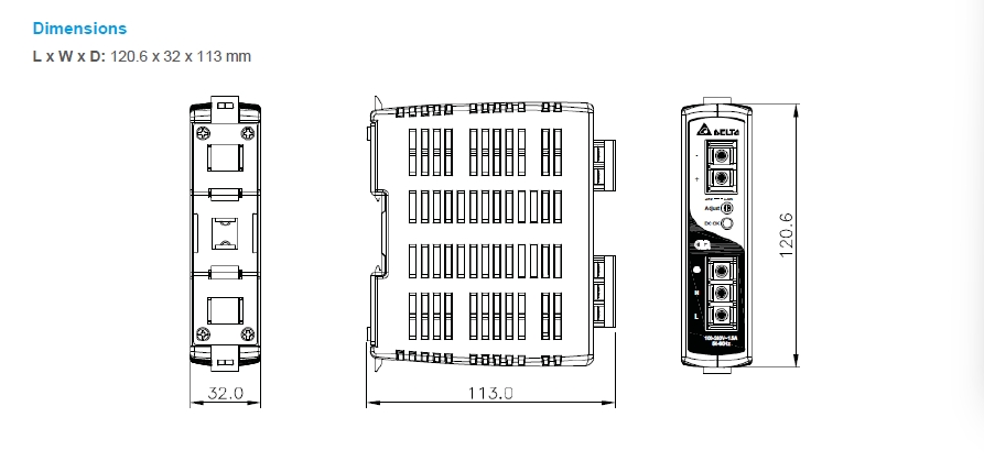 Delta Power Supply DRP024V060W1AZ 24V/2.5A (60W) ,Input 220 AC 1Phase
