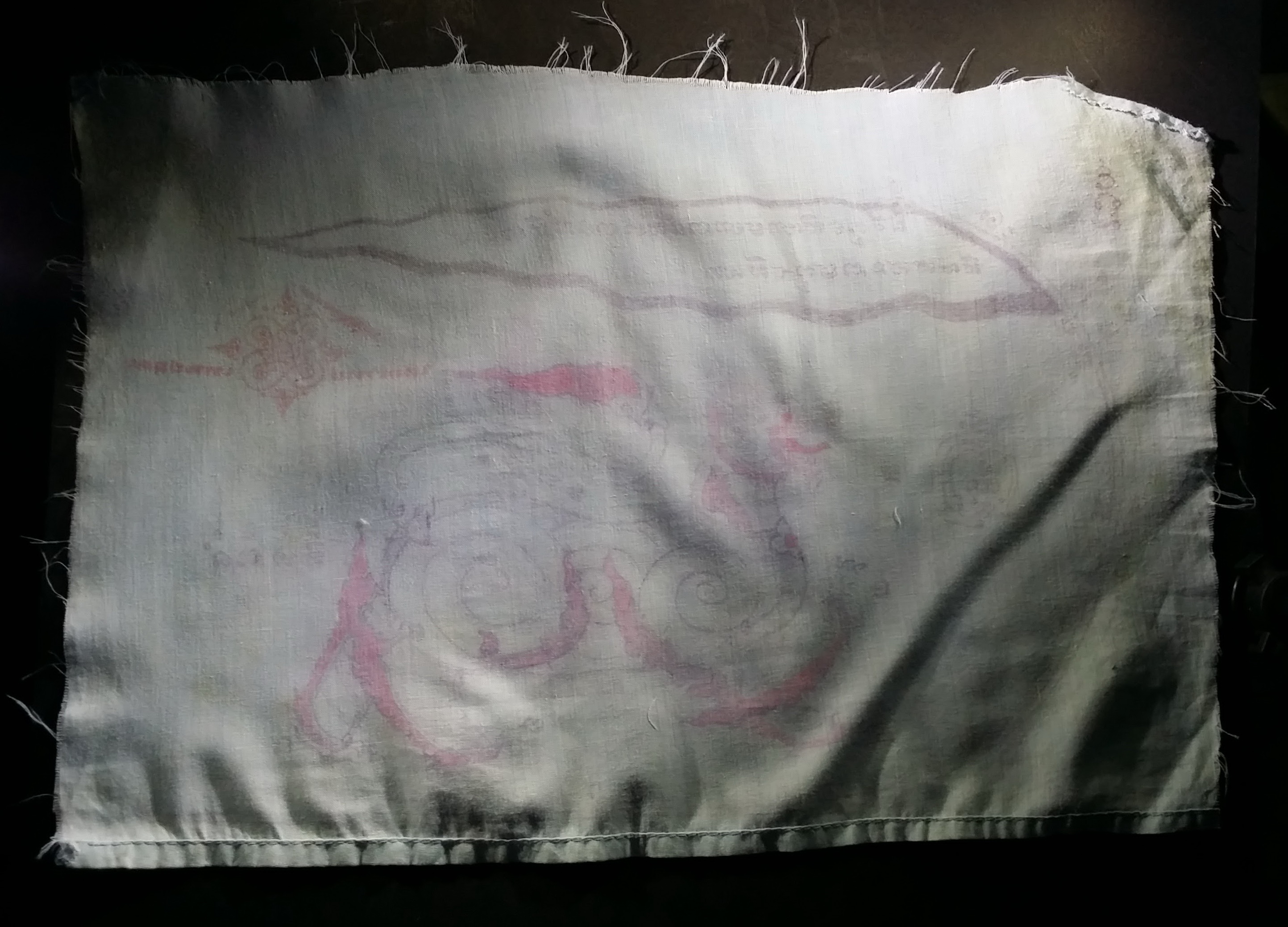 รหัสสินค้า ผ้ายันต์สำนักต่างๆ 027 ผ้ายันต์พระยาราชสีห์เชิญธง เขียนมือ สํานักไสยเวทย์เทพย์อุดร