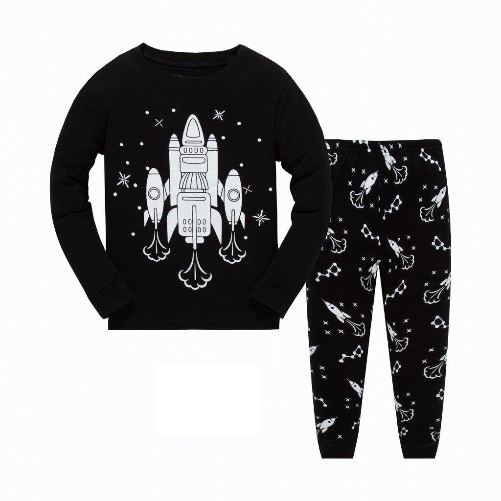 FAB-3 ชุดนอนเด็กผู้ชายแขนยาวขายาว ลายรถ จรวด เครื่องบิน