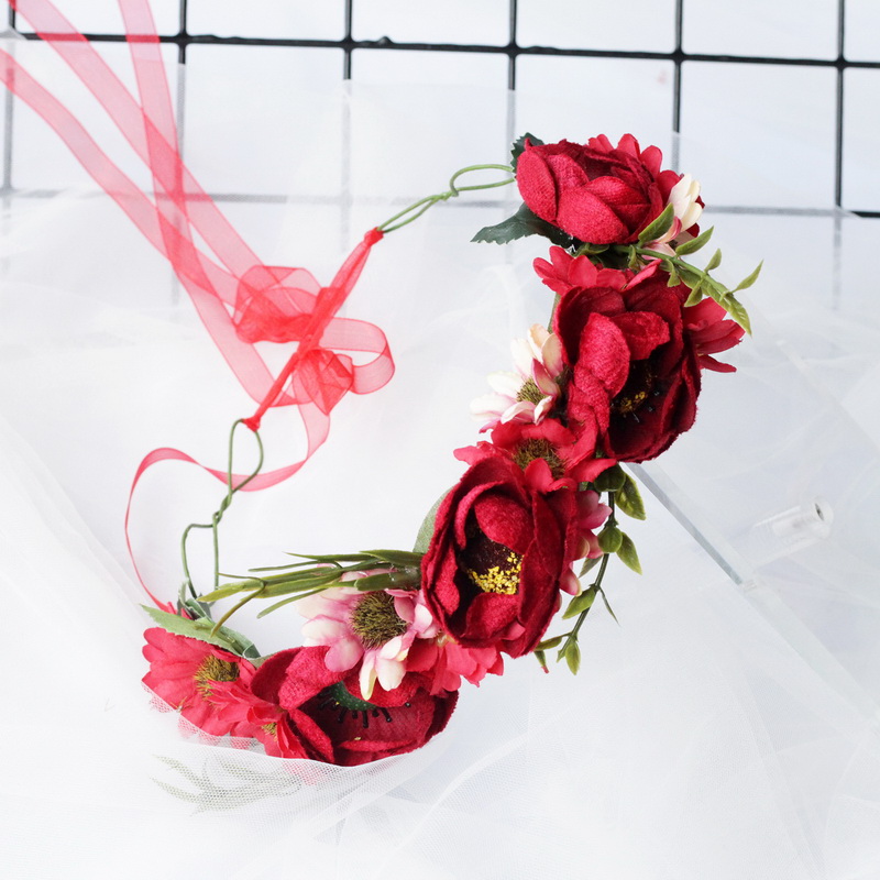 As2319- พร้อมส่งจากไทย มงกุฎดอกไม้่ สุดสวยหวาน ดูแพงเหมือนแบบ เด็กโต-ผู้ใหญ่ มีสายริบบิ้นยาวผูกตามได้ตามต้องการ