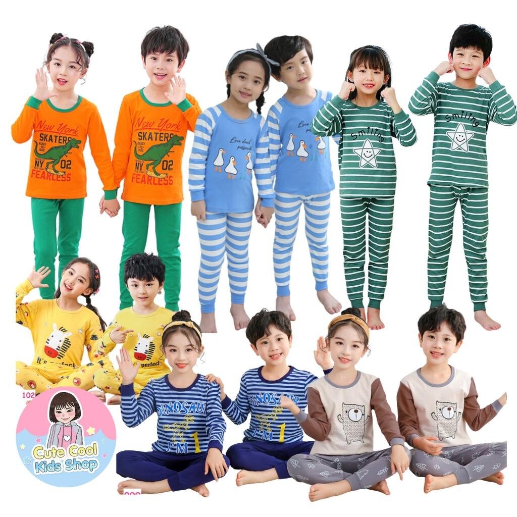 BB-3 ชุดนอนเด็กแขนยาวขายาว พร้อมส่ง 3-12 ขวบ