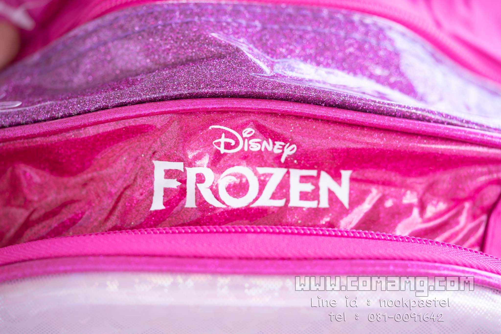 กระเป๋าสะพายหลังเอลซ่าอันนา ลายนูน 3D สีชมพู ลิขสิทธิ์แท้