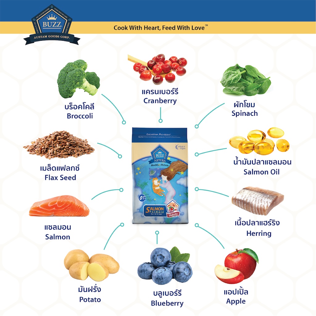 Buzz Netura อาหารแมวโฮลิสติก-เกรนฟรี 1 kg