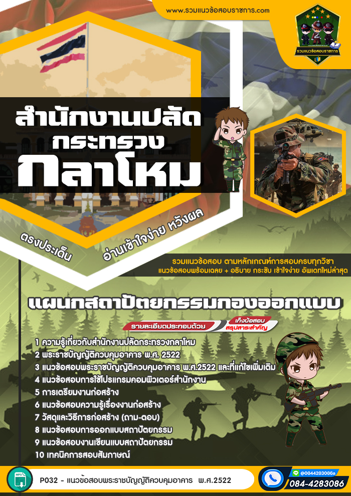 แนวข้อสอบแผนกสถาปัตยกรรมกองออกแบบ สำนักงานปลัดกระทรวงกลาโหม