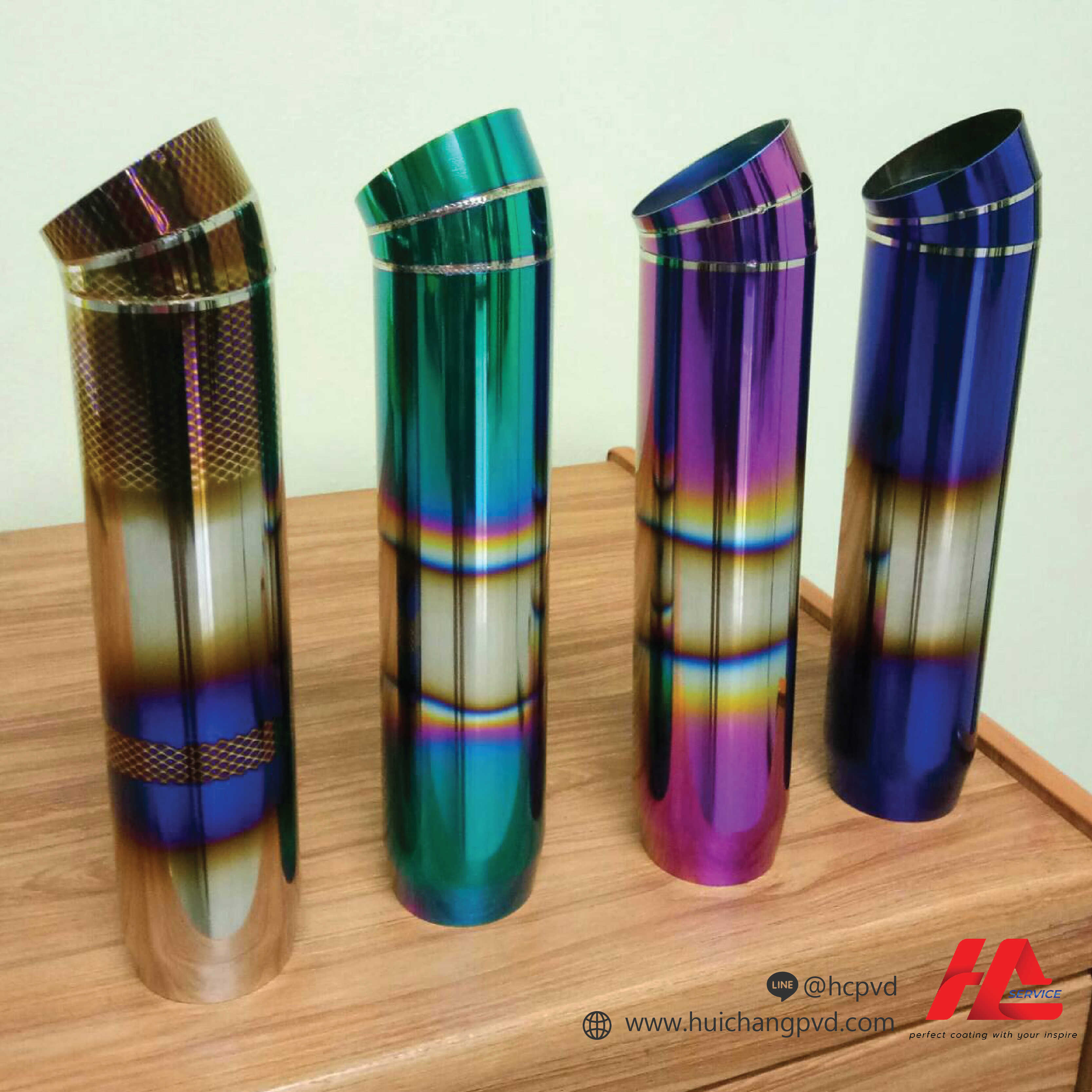 ตัวอย่างงานชุบสี เคลือบสี ปลายท่อ | PVD Coating