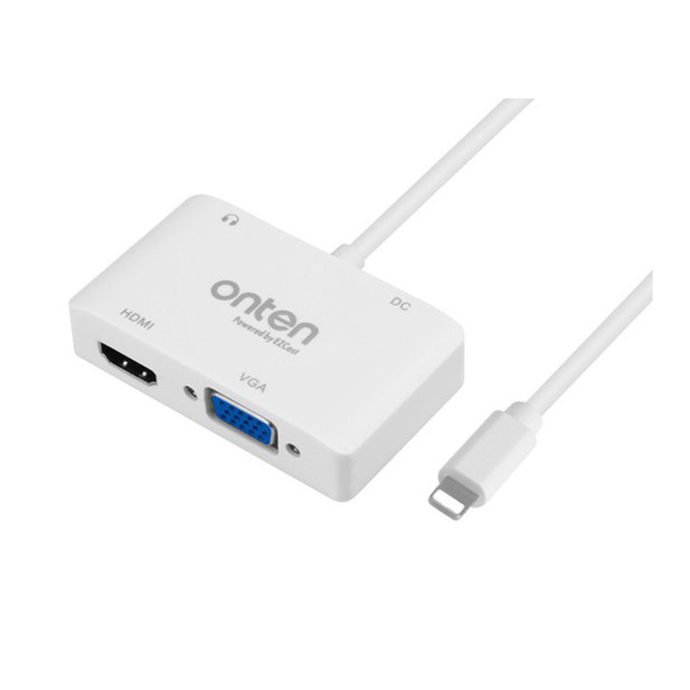 ตัวแปลงสัญญาณ OTN-7585 (Lightning to HDMI+VGA Adapter)