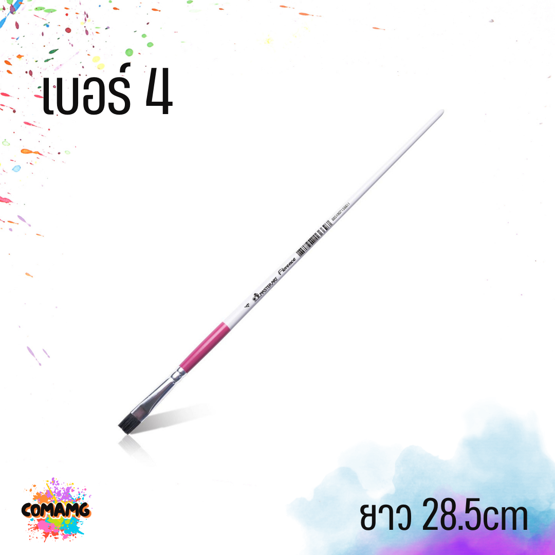 Master Art พู่กันหัวแบน พู่กันแบน ฟลอเรนต์ อเนกประสงค์ เบอร์ 1-20 พร้อมส่ง