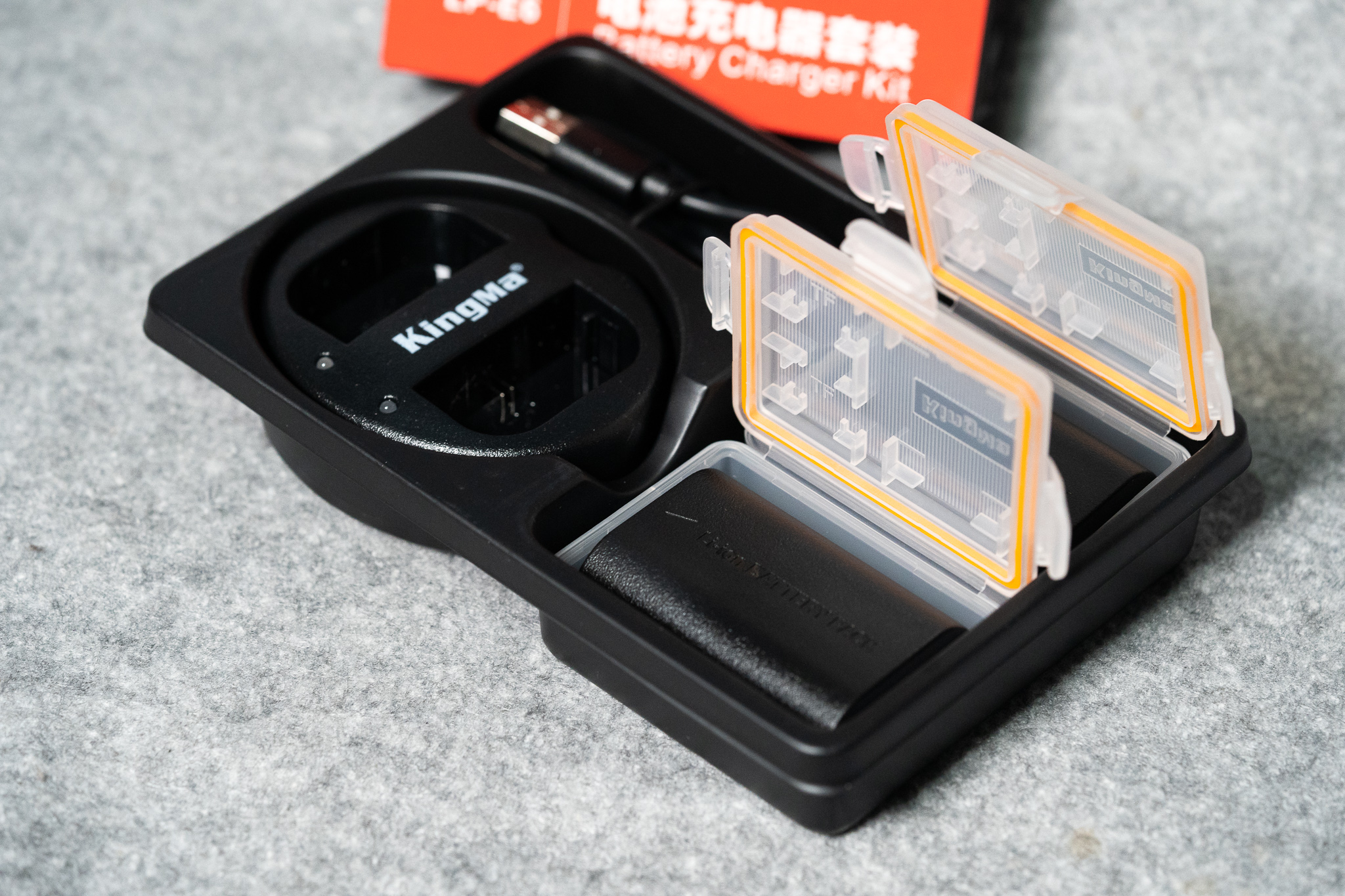 KingMa ชุดแบตเตอรี่+แท่นชาร์จ Canon LP-E6 สำหรับกล้องCanon