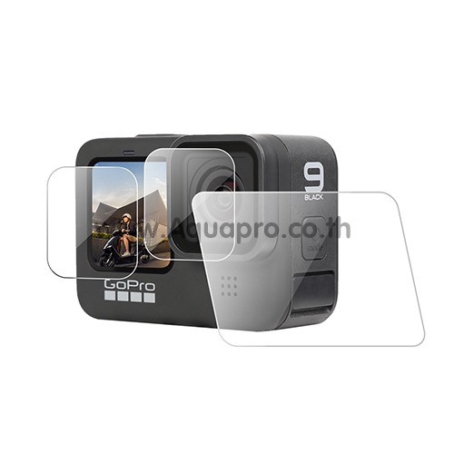 GoPro 11 /10 / 9 - 3 in 1 Protector Flim ฟิล์มกระจกนิรภัย กันรอยจอหลัง 3 in 1 LCD + เลนส์ + จอหน้า