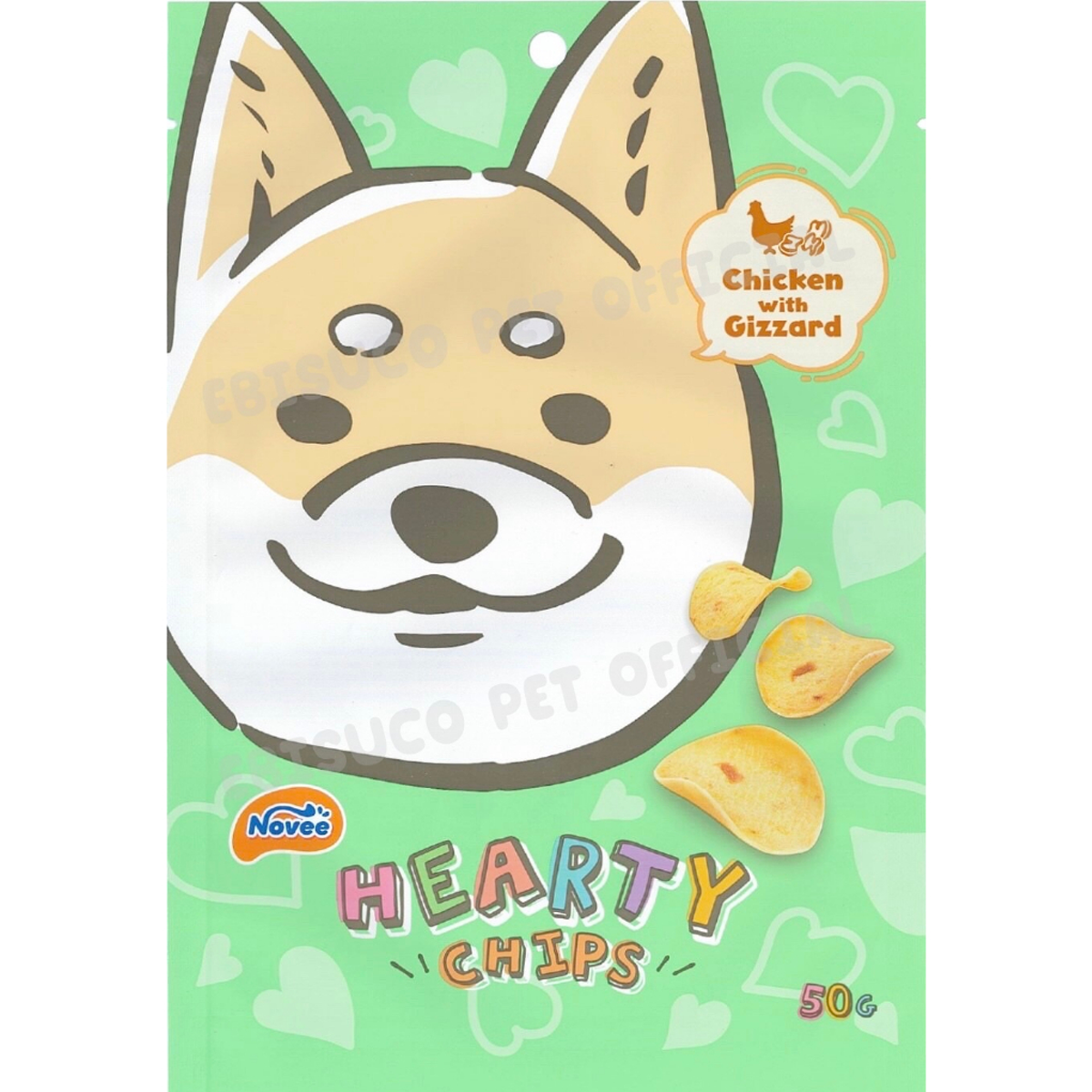 NOVEE HEARTY CHIPS โนวี ฮาร์ทที ชิพ อาหารว่างสุนัข ขนาด 50 G