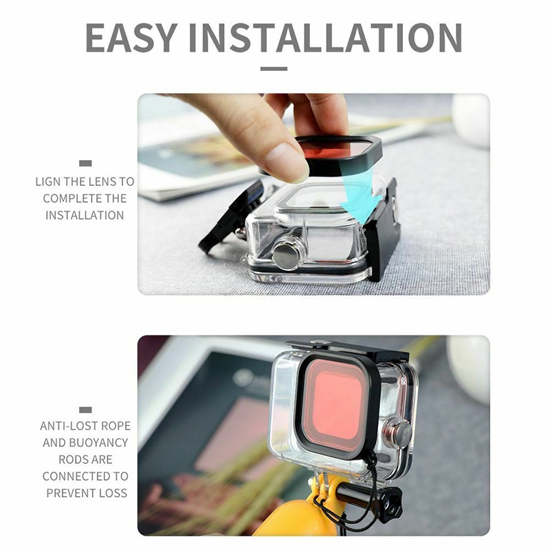 GoPro 11 /10 / 9 Telesin Waterproof Case + Filter 50M Waterproof Lens Filter + Film เคสกันน้ำ + ฟิลเตอร์ + ฟิล์ม
