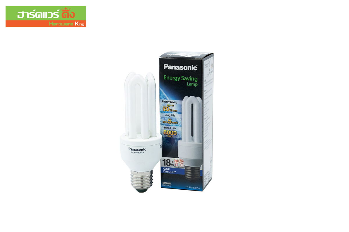 Panasonic หลอดประหยัดไฟ 18W คลูเดย์ไลท์ EFUHV18D65A
