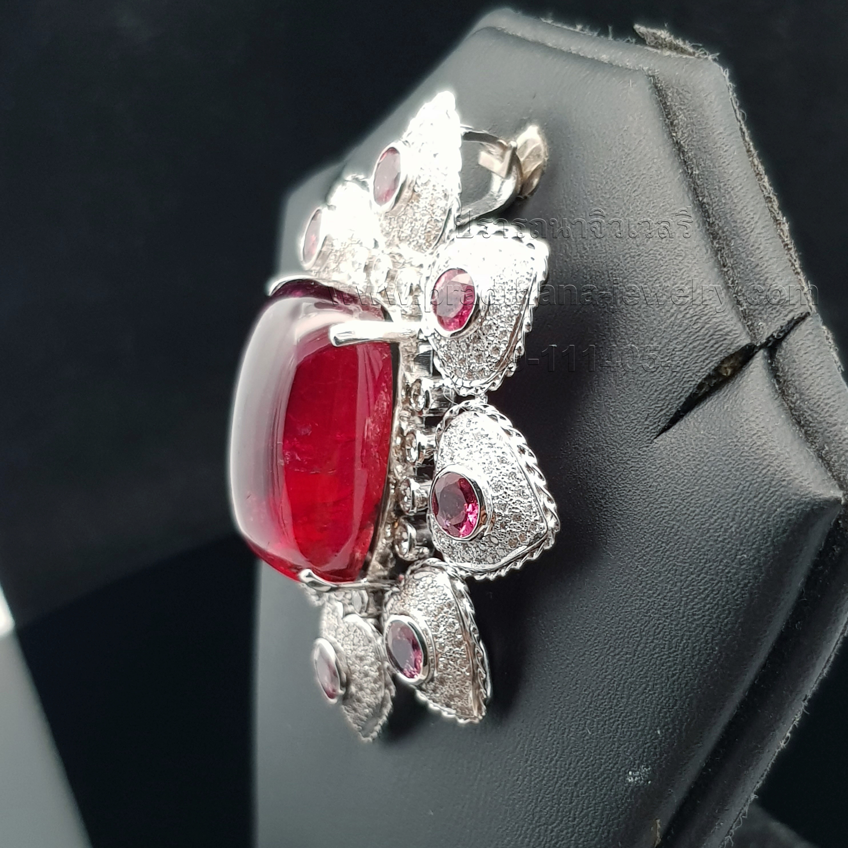 จี้รูเบลไลท์ประดับเพชร