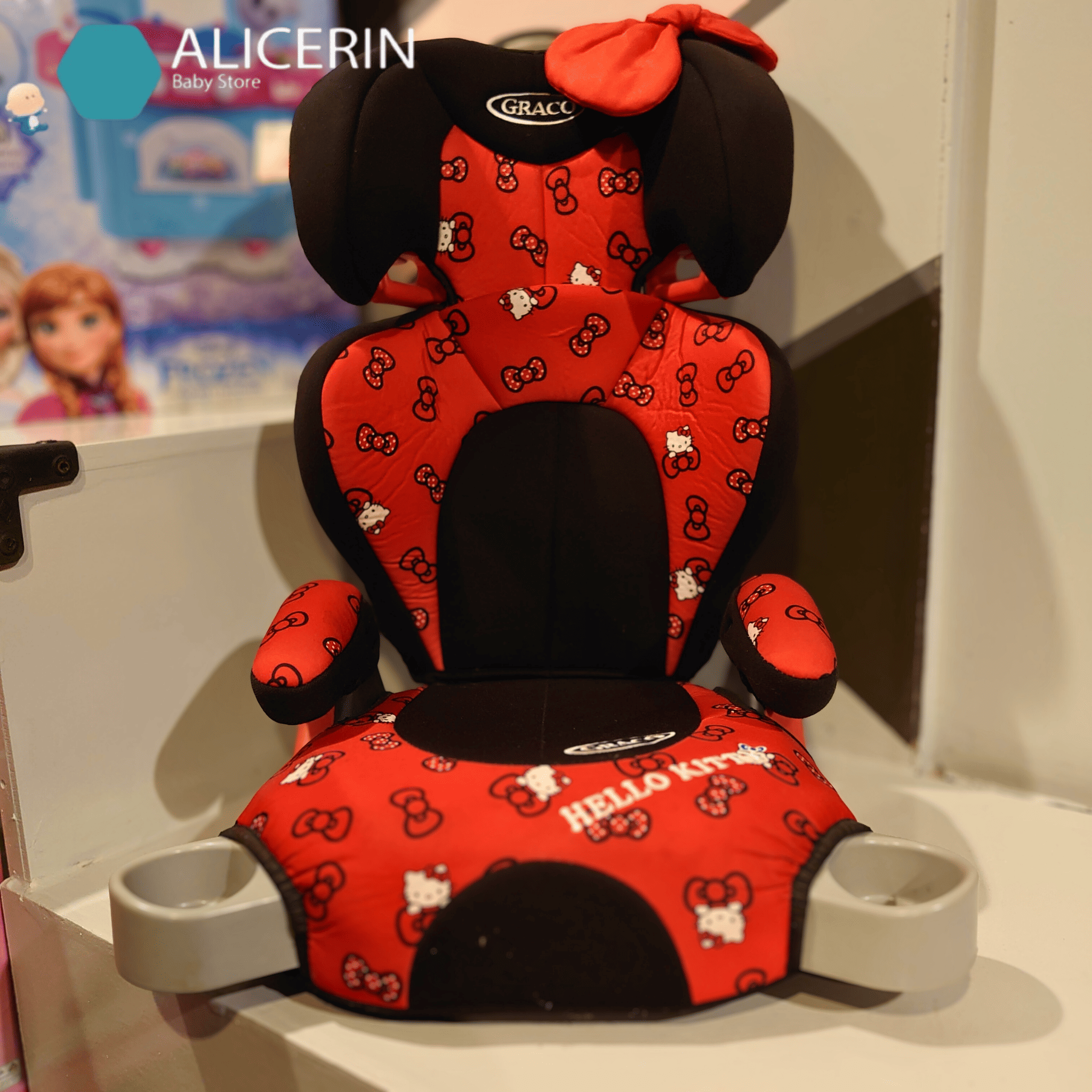 บูสเตอร์ Booster Seat "Graco" Junior Maxi Plus Limited Hello kitty ผ่านการตรวจมาตรฐานความปลอดภัยสินค้ามือสอง