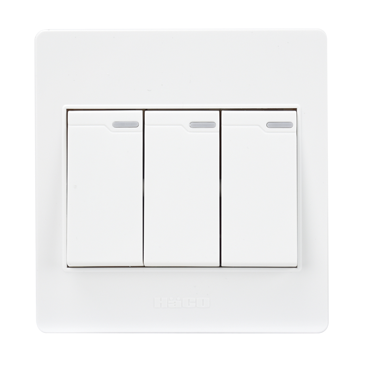 HACO สวิทซ์ทางเดียว 3ช่อง 16A 250V พร้อมหน้ากาก M3N-S31