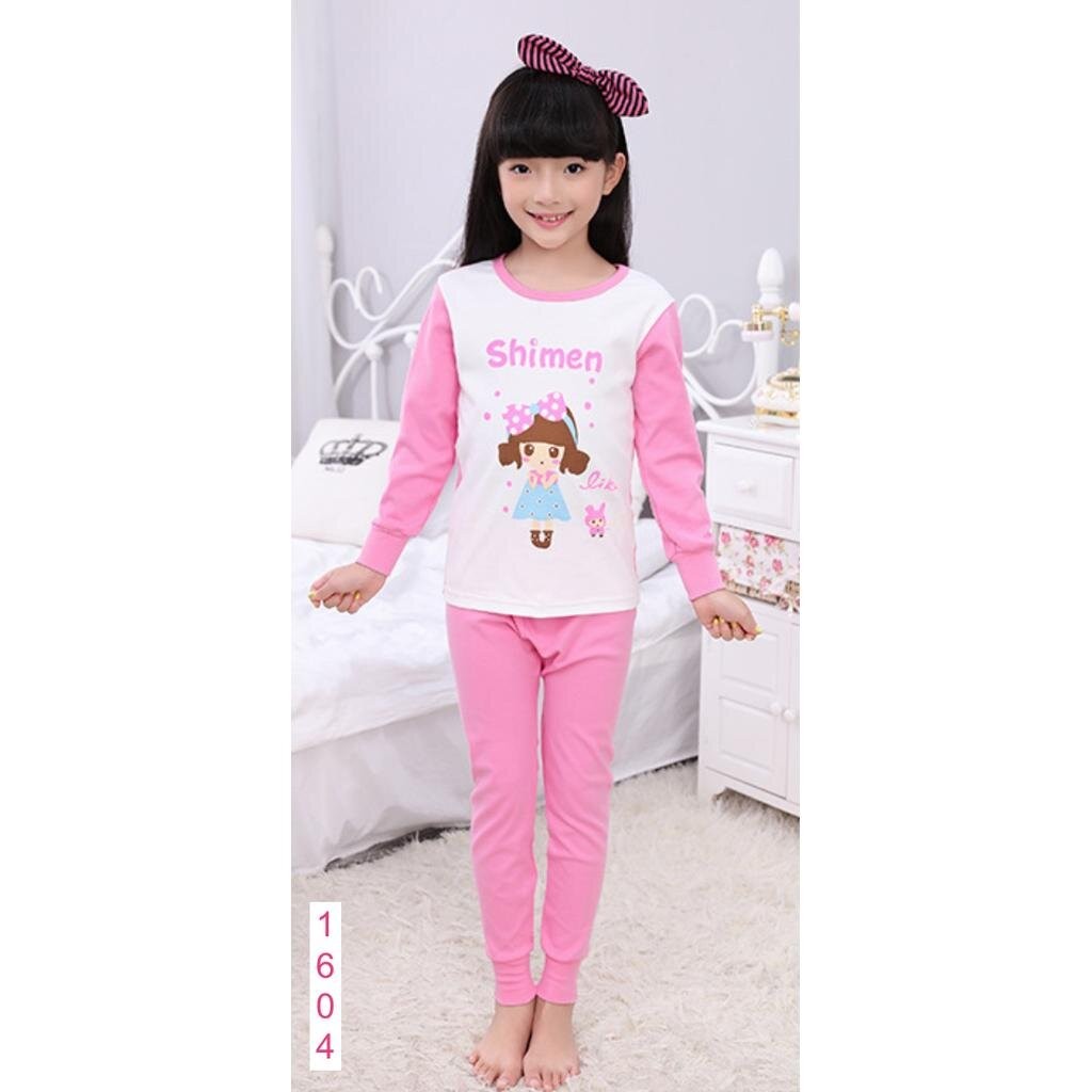 GM-2 ชุดนอนเด็กผู้หญิงแขนยาวขายาว พร้อมส่ง 3-12 ขวบ