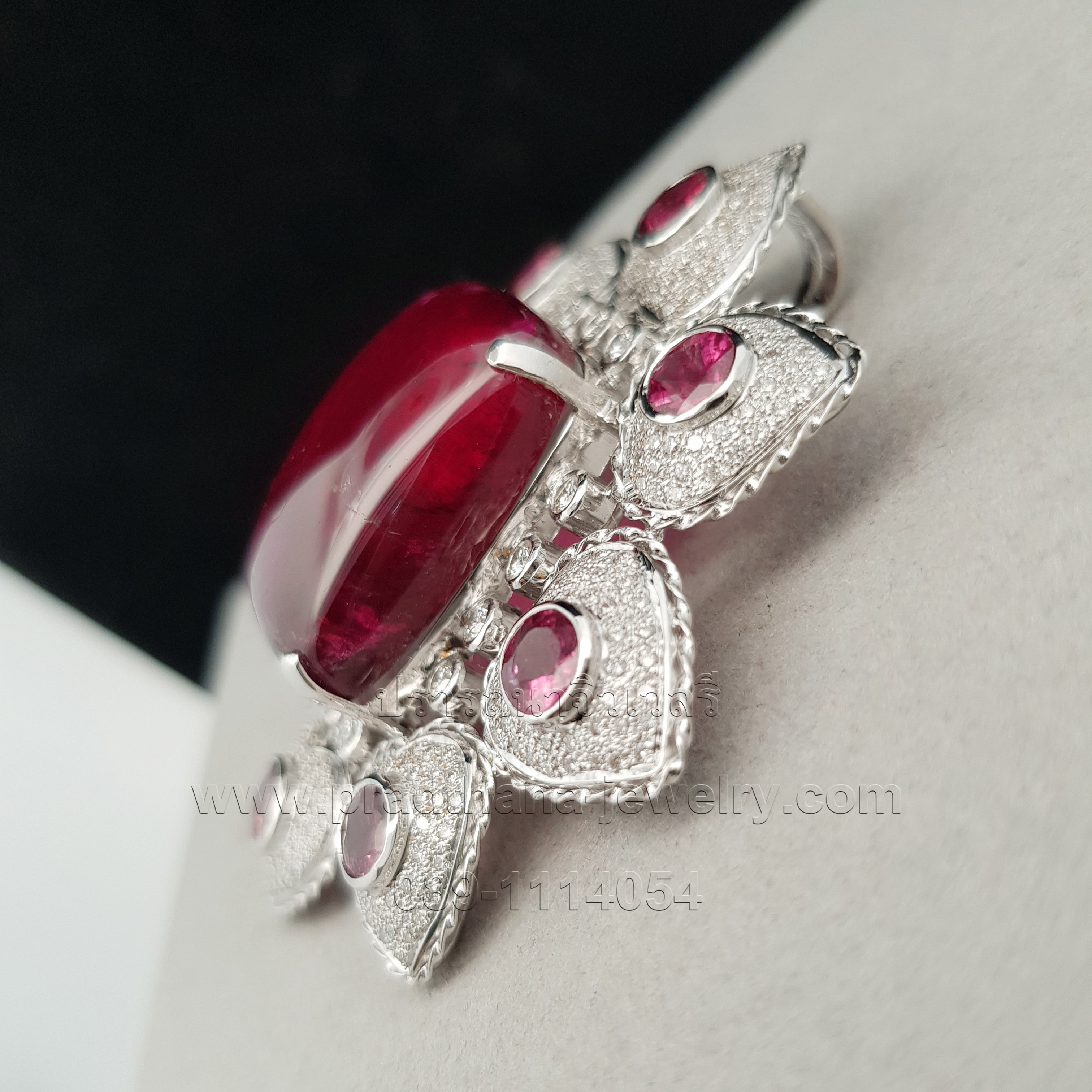 จี้รูเบลไลท์ประดับเพชร