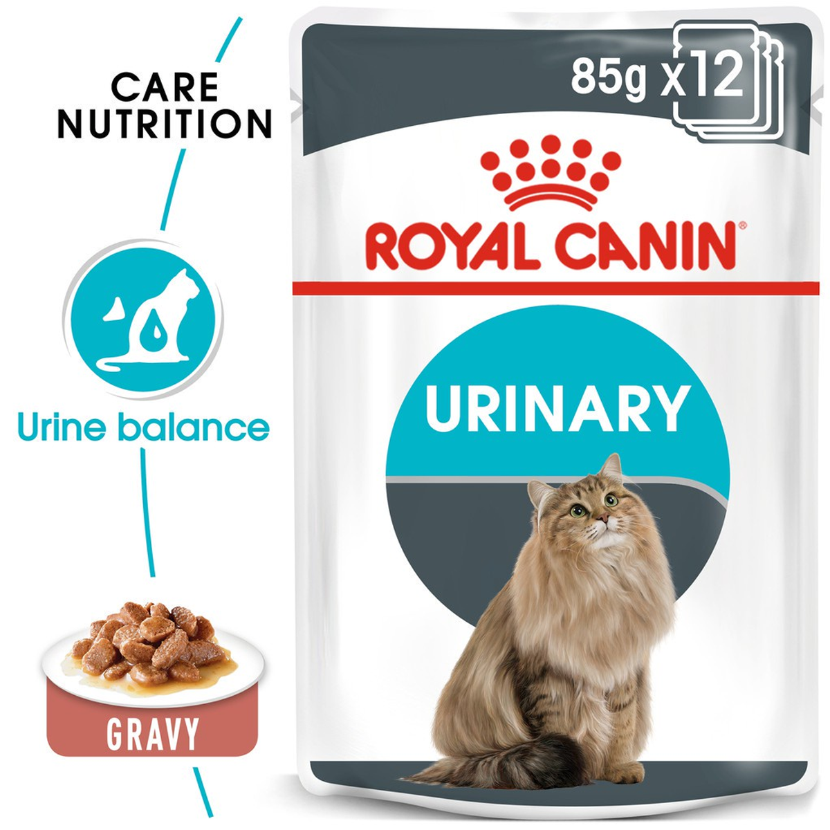 [ยกกล่อง 12 ซอง] Royal Canin Care Pouch Gravy Jelly โรยัล คานิน อาหารเปียกแมวโต อายุ 12 เดือนขึ้นไป สูตรแคร์ ขนาด 85g