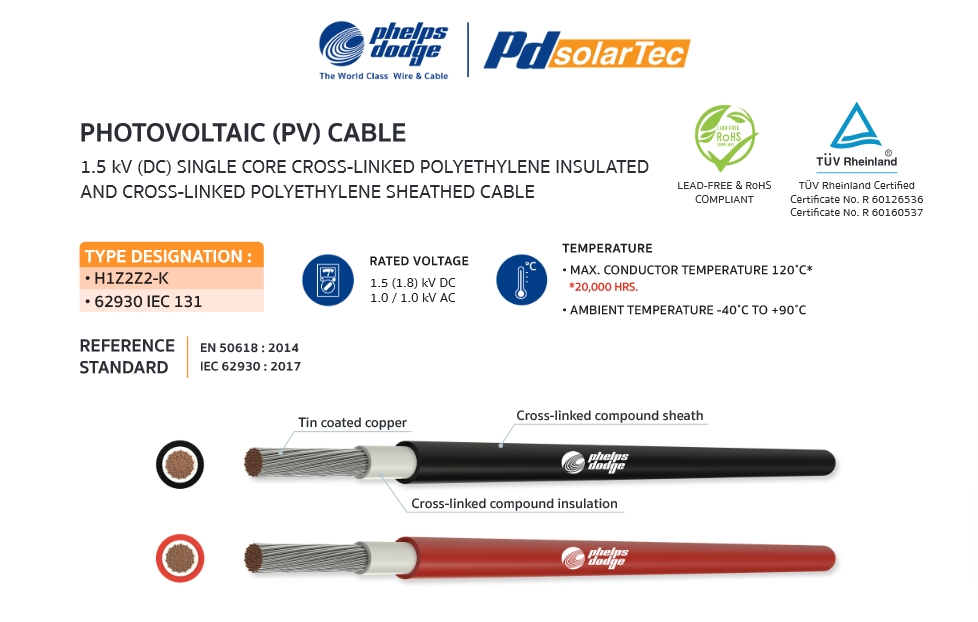 สายไฟโซล่าเซลล์ Photovoltaic (PV) Cable