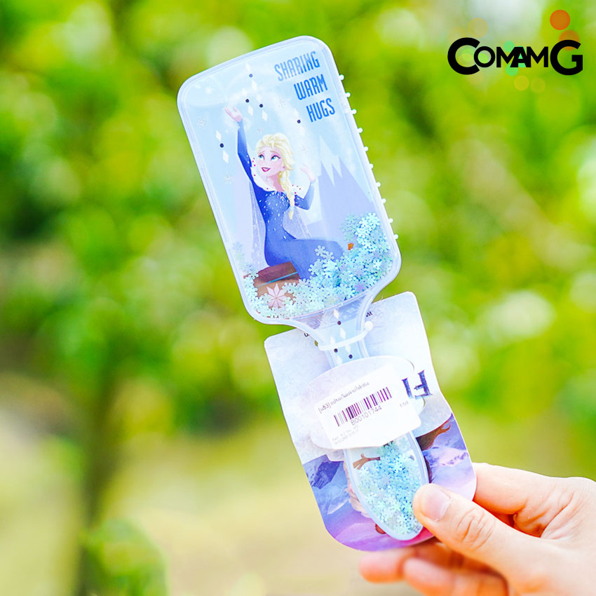 หวีแปรงผม แปรงผม นวดศรีษะ ลายเอลซ่า มินนี่ มีกลิตเตอร์ พร้อมส่ง