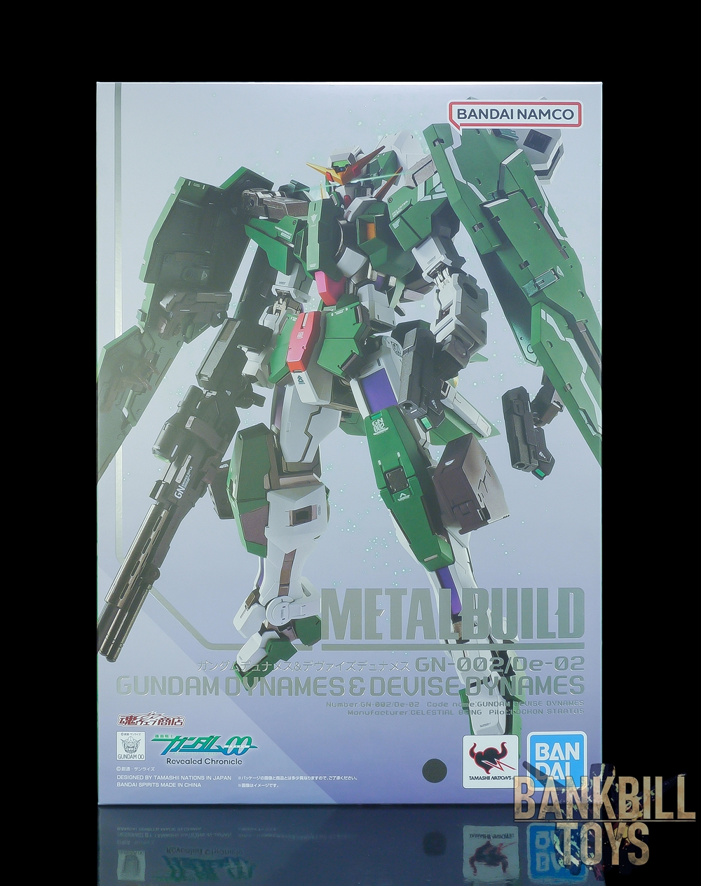กันดั้ม Bandai Spirits Premium Bandai Tamashii Web Shop Limited Metal Build GN-002/De-02 Gundam Dynames & Devise Dynames