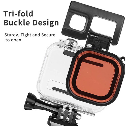 GoPro 7 / 6 / 5 Waterpoof Housing Case + Red Filter เคสกันน้ำ + ฟิลเตอร์แดง