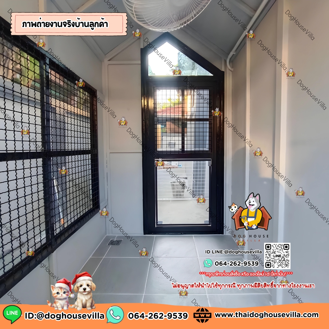 🎯สต๊อกพร้อมส่ง🎯 บ้านหมา บ้านแมว DogHouseVilla บ้านสุนัขกลางแจ้ง เลือกสีได้