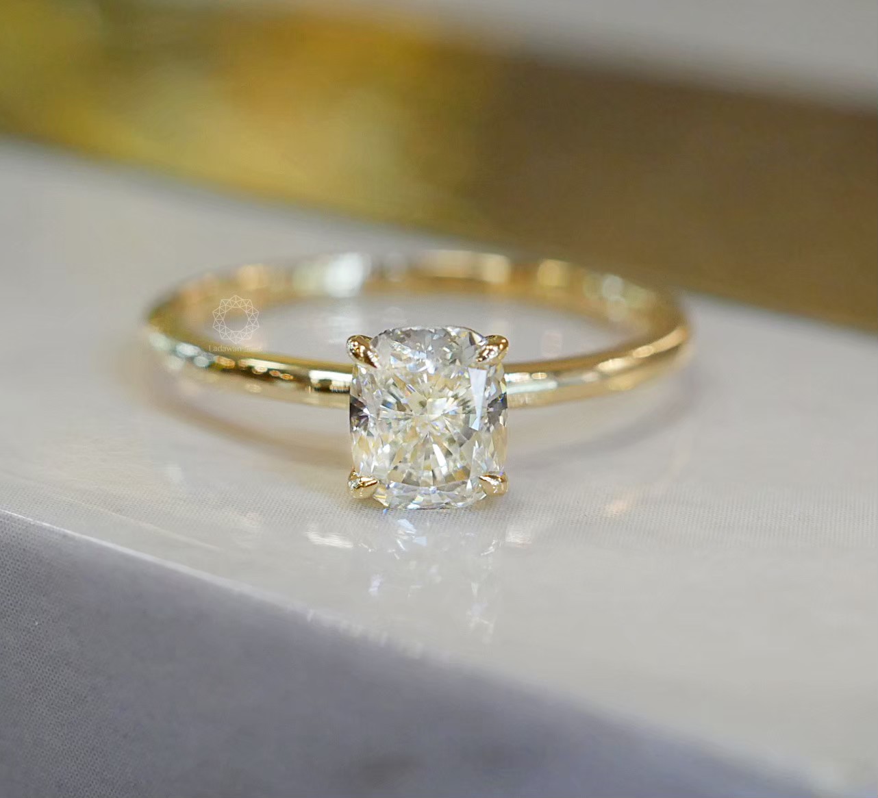 cushion solitaire ring