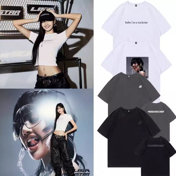 เสื้อตามแบบ BlackPink LISA : baby i'm a rockstar