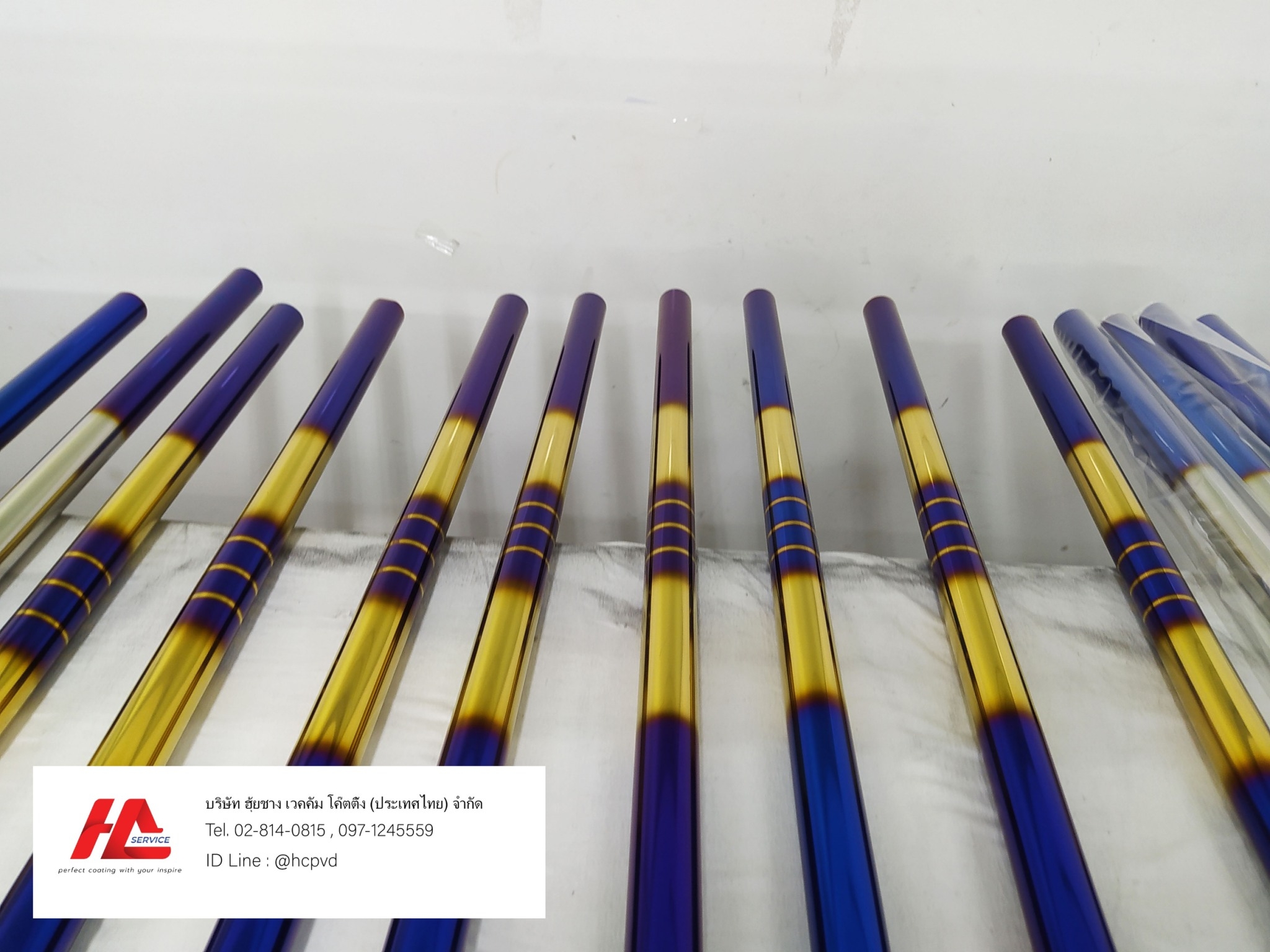 ตัวอย่างงานค้ำซิ่ง ทำสีไทเทเนียม | PVD Coating