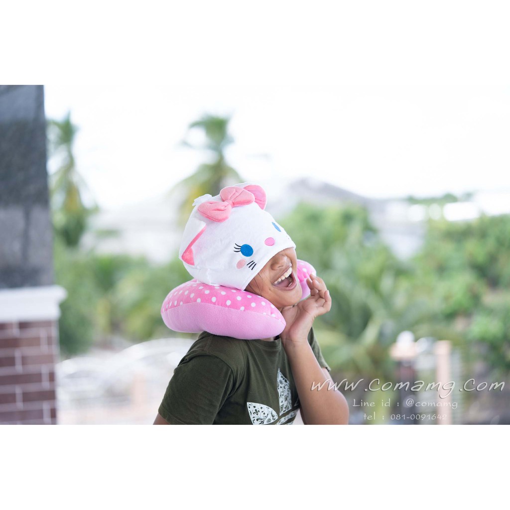หมอนรองคอมีหมวก แมวมาลี (Marie)