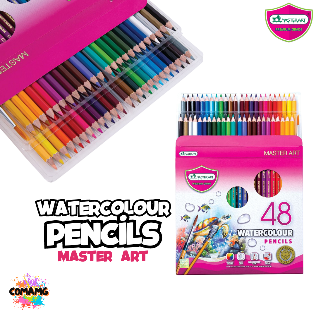 Master Art ดินสอสี สีไม้ระบายน้ำ มาพร้อมพู่กัน มี 12-48 สี พร้อมส่งสีไม้มาสเตอร์อาร์ต
