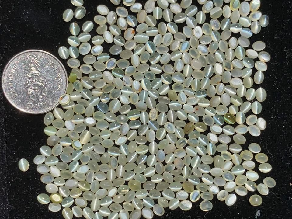 ไพฑูรย์ตาแมวไข่ 4x3 mm 1 เม็ด