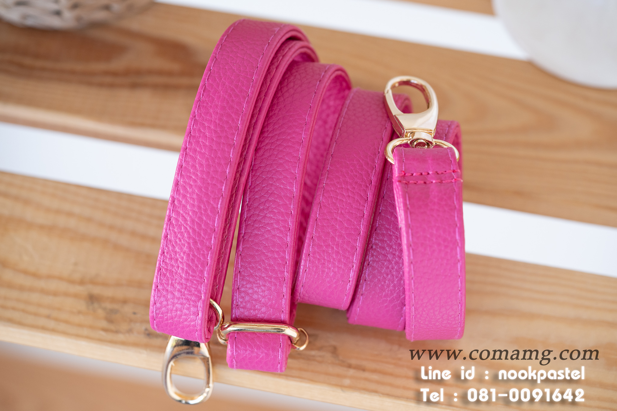 สายกระเป๋าหนังPU หนังนิ่ม อะไหล่เงิน-อะไหล่ทอง สายปรับความยาวได้ มีหลายสี พร้อมส่ง