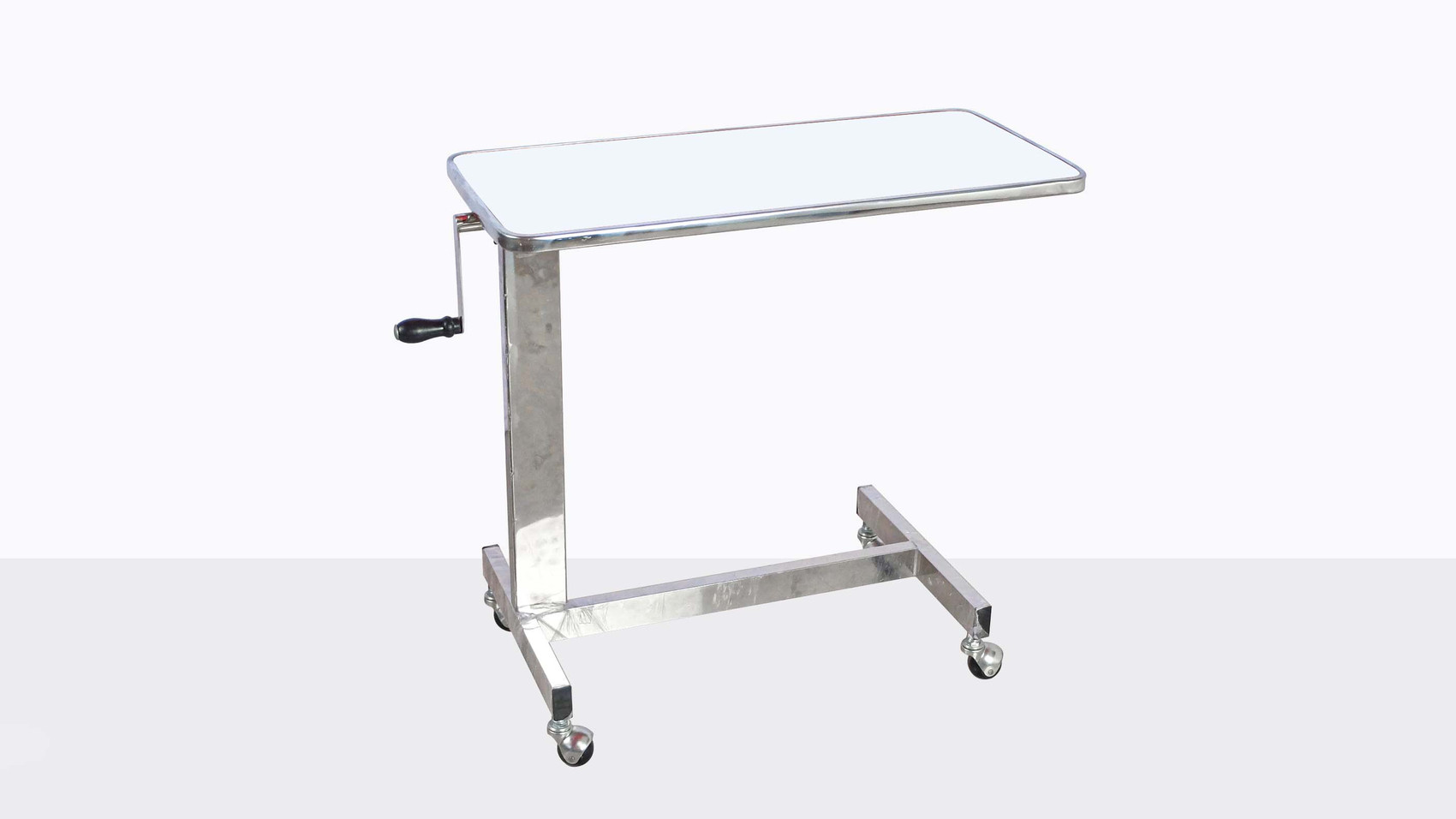 โต๊ะคร่อมเตียงสแตนเลส ขอบสแตนเลส PS38 (Best Seller)