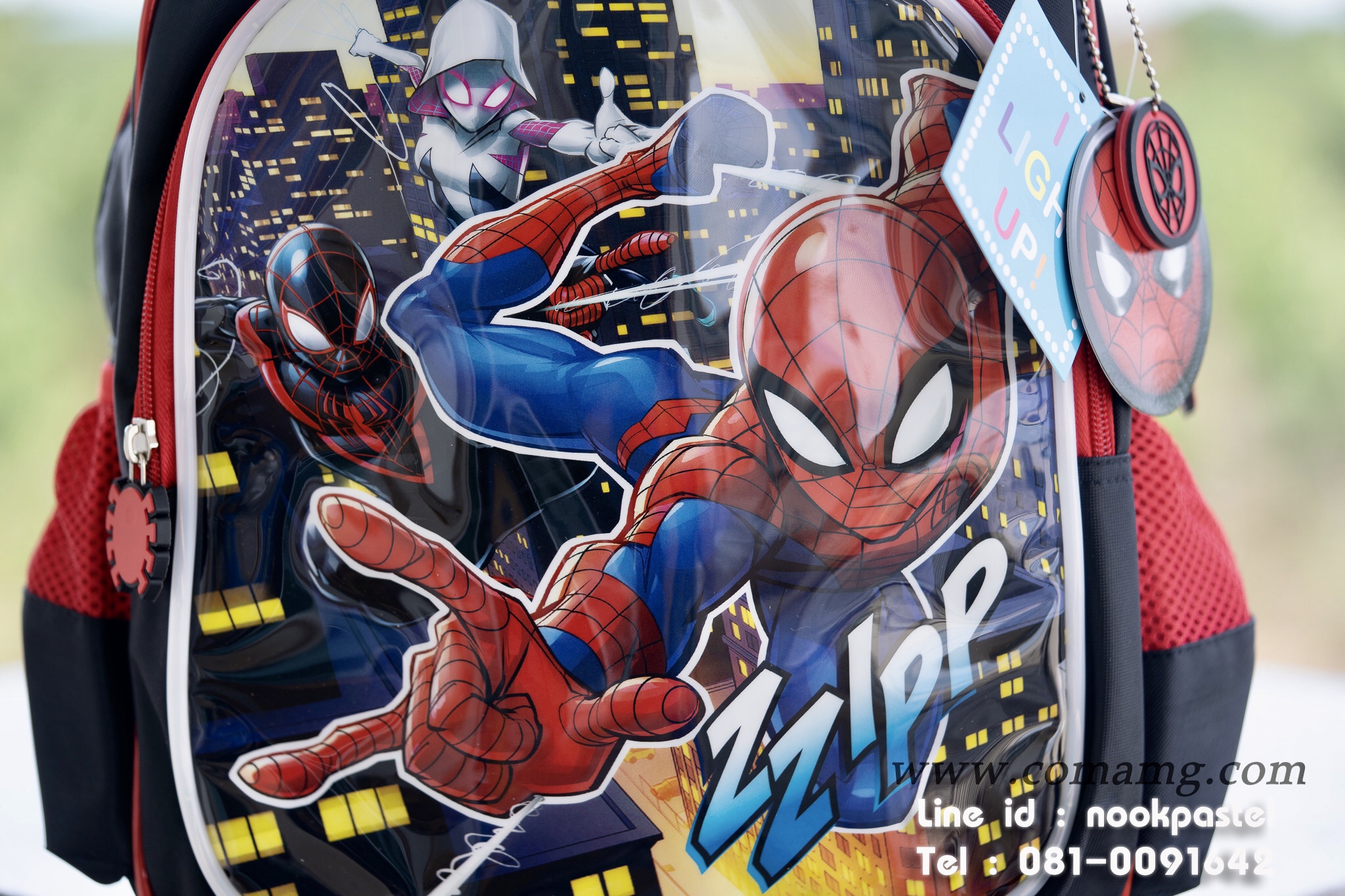 กระเป๋าเป้มีไฟ ลายสไปรเดอร์แมน (spider-man) ลิขสิทธิ์แท้ 14นิ้ว