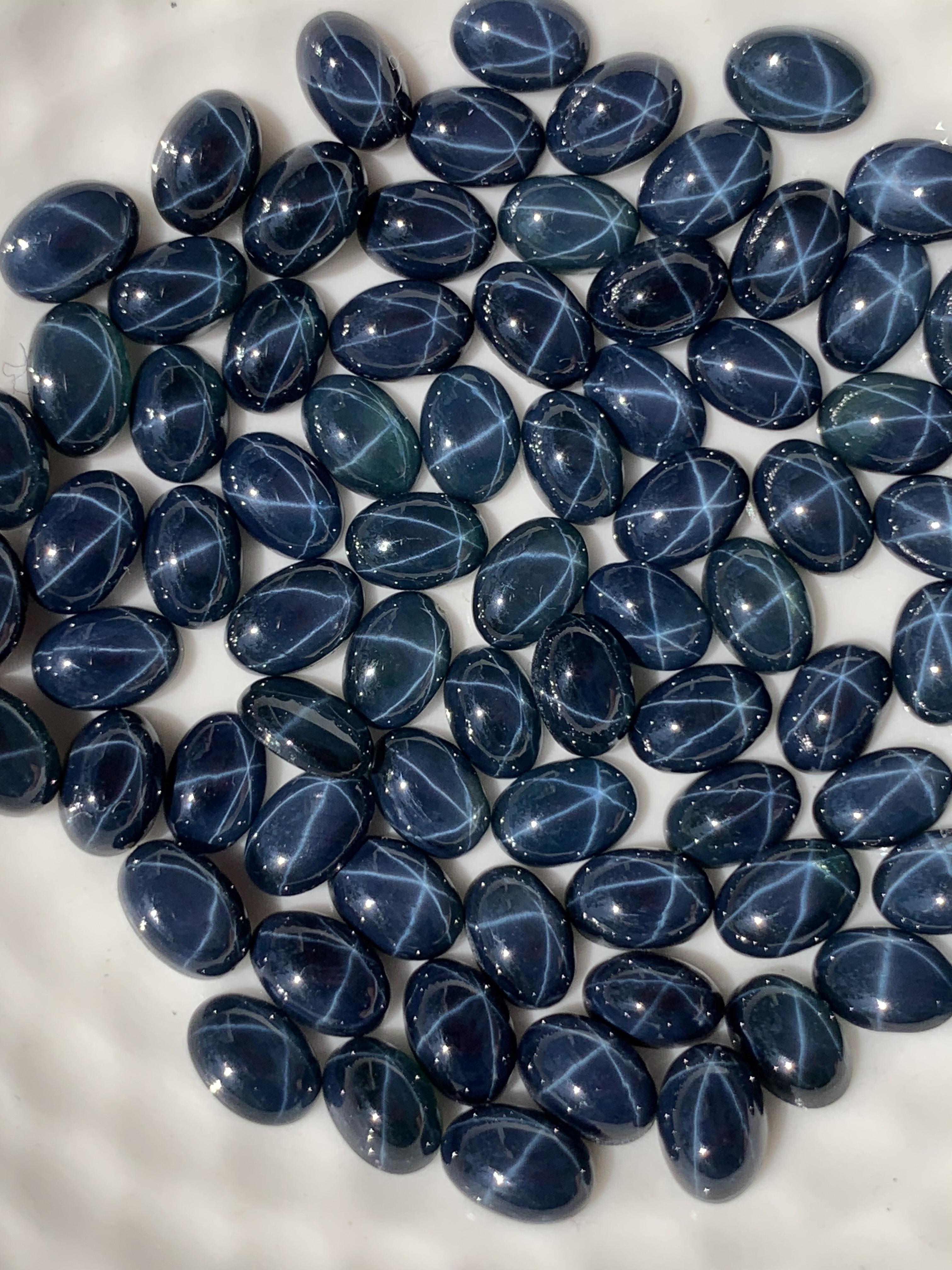 ไพลินสตาร์ดิฟิวชั่นไข่หลังเบี้ย 6x4 mm. 1 กะรัต