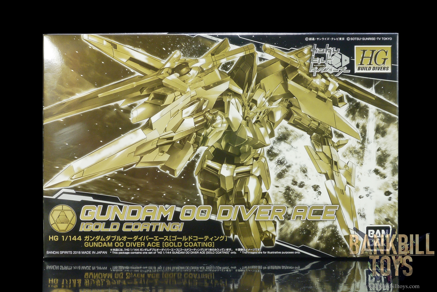 กันดั้ม Bandai Gunpla x Gundam.Info Mid Year Campaign 2018 Limited HGBD 1/144 GN-0000DVR/A Gundam 00 Diver Ace [Gold Coating]