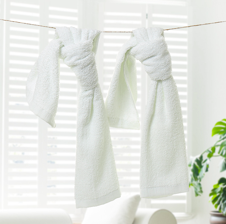 ผ้าขนหนูเช็ดหน้า ผ้าขนหนูพันศรีษะ ผ้าขนหนูสีขาว งานสปาโรงแรม 35*85cm