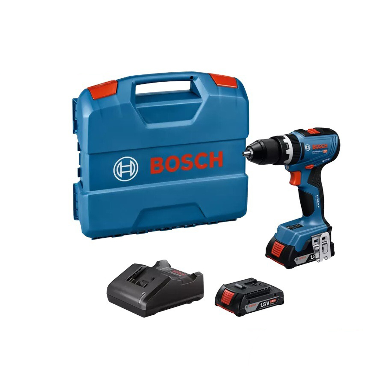 BOSCH สว่านกระแทกไร้สาย 4 หุน 18V GSB 18V-65 [06019N31K0]