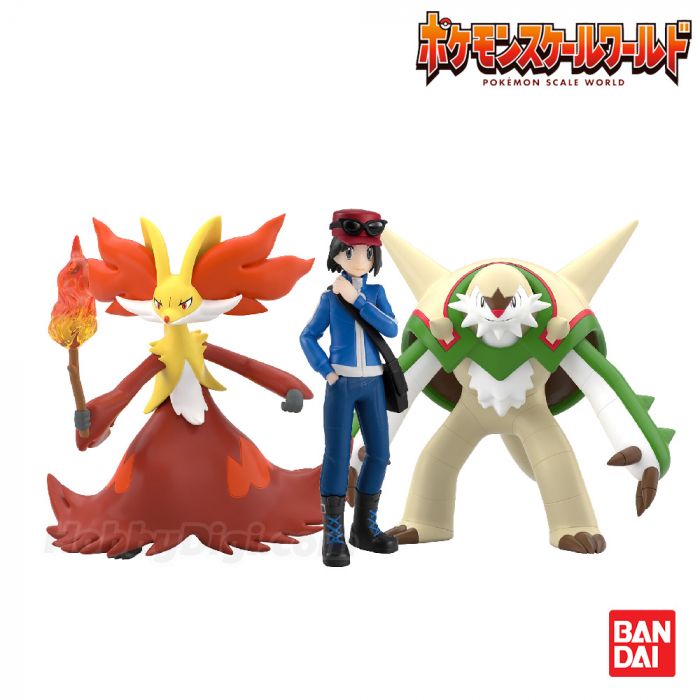 <Preorderภึง 4/11/2025>เปิดรับPreorder มัดจำ 200บาท POKÉMON SCALE WORLD KALOS REGION CALEM & CHESNAUGHT & DELPHOX W/O GUM