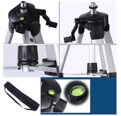 อุปกรณ์ขาตั้งกล้องสามขาสําหรับใช้ในการวัดระดับเลเซอร์หมุนได้ 360 องศา Height: 1.5M
